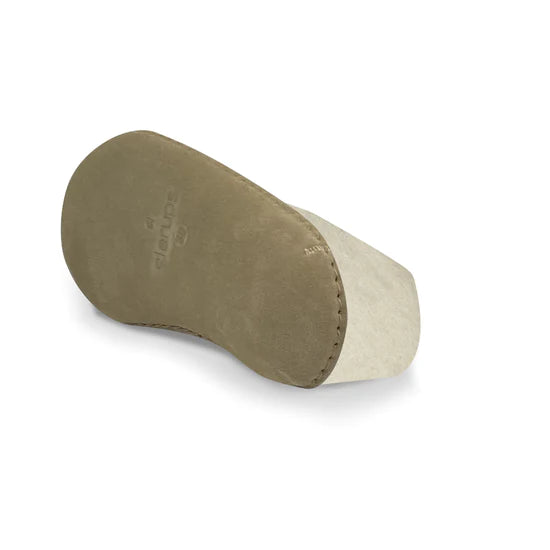 Glerups Unisex Felt Wool Slip-on Slipper with Leather Sole - White