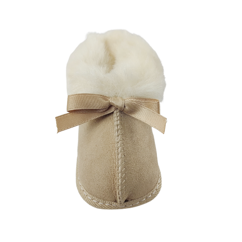 Infants 'Little Koru' Booties - Sand - NZ Made - 0-24months - SALE!