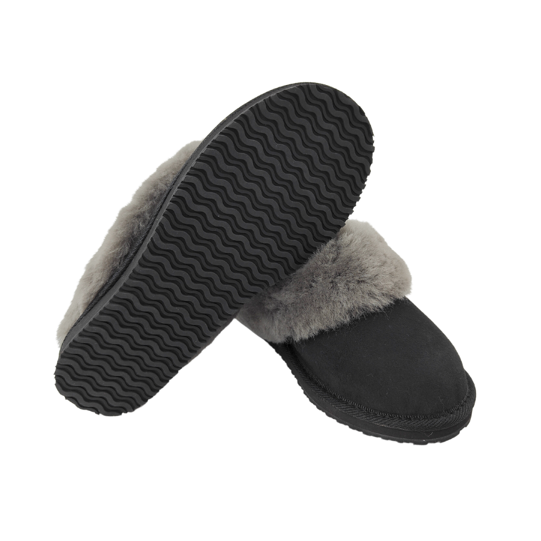 Ladies Karo Scuff - Black/Grey - NZ Made - SALE!
