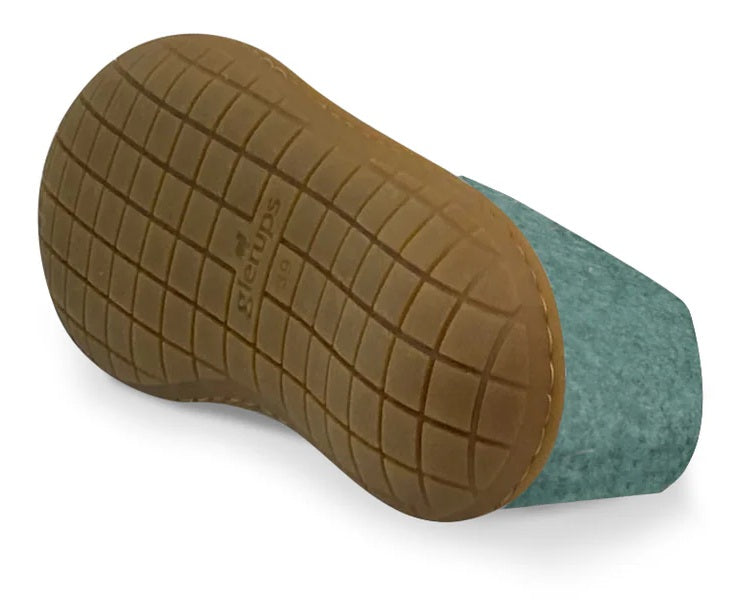 Glerups Unisex Felt Wool Shoe with Rubber Sole - North Sea