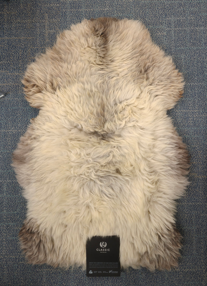 Natural Black Single Sheepskin Rug - NZ Made #J5
