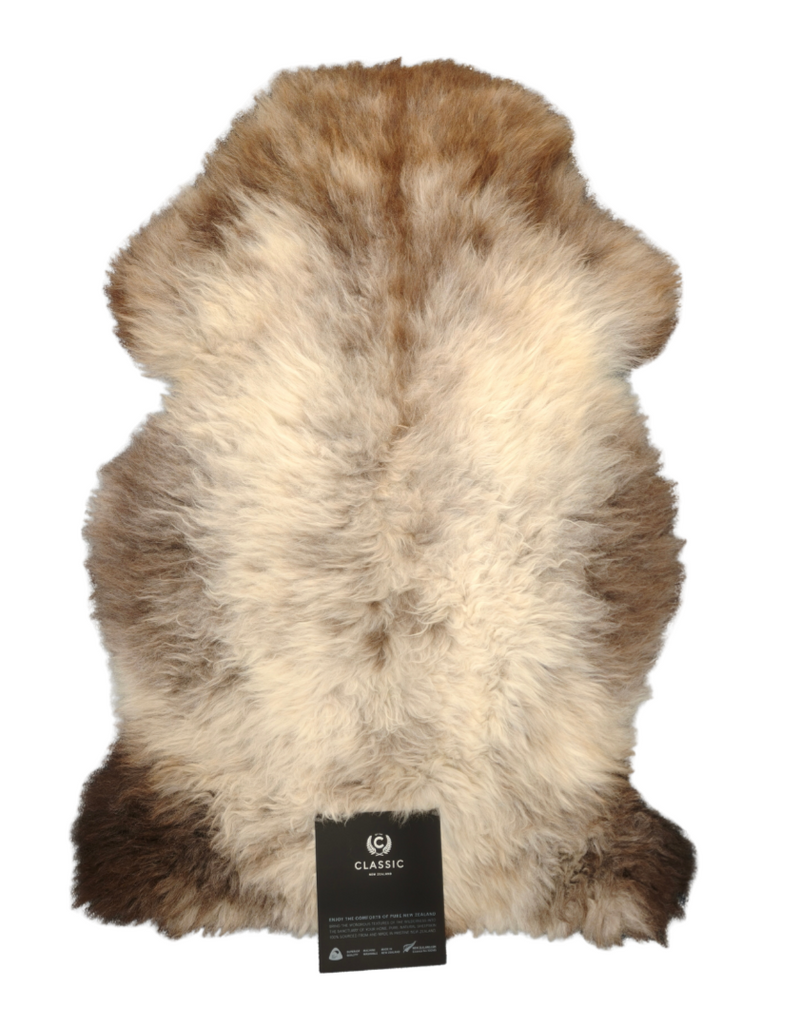 Natural Black Single Sheepskin Rug - NZ Made #J24
