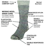Adults Unisex Comfort Socks - Merino Work/ Outdoor