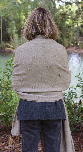 Lothlorian Possum & Merino Bobble Wrap/Scarf/Blanket - Natural