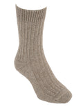 Lothlorian Possum & Merino Unisex Rib Socks, Natural