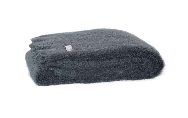 Windermere Mohair Knee Rug - Charcoal