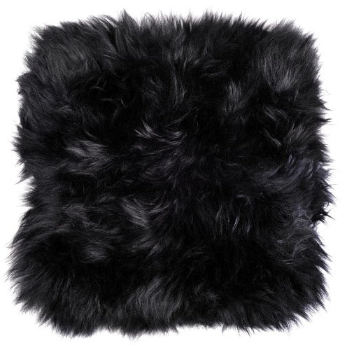 Sheepskin Cushion Cover -  Black - Standard or Large Size