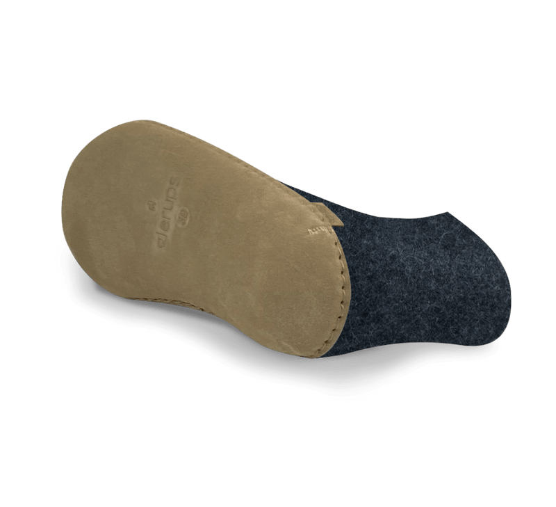 Glerups Unisex Felt Wool Boot with Leather Sole - Charcoal