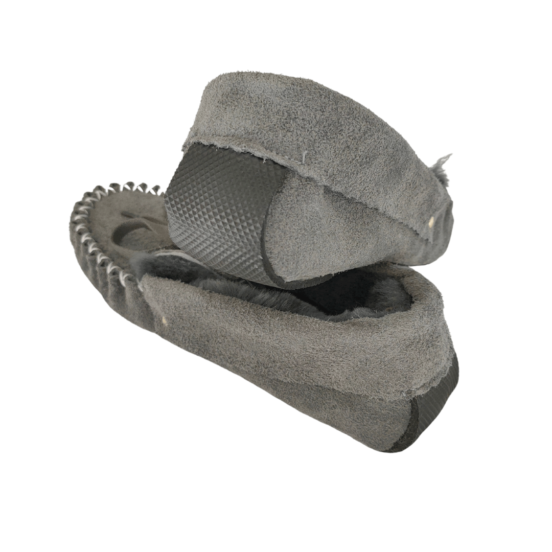 Unisex Glen Moccasin Premium Slipper - Grey - NZ Made