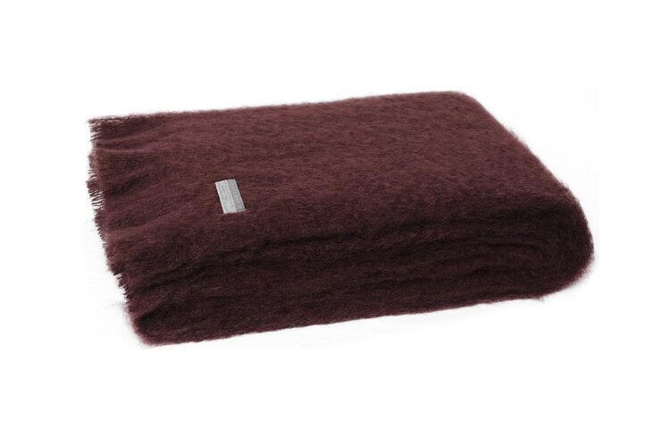 Windermere Mohair Knee Rug - Mulberry