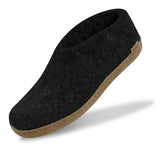 Glerups Unisex Felt Wool Shoe with Leather Sole - Charcoal