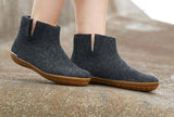 Glerups Unisex Felt Wool Boot with Honey Rubber Sole - Charcoal