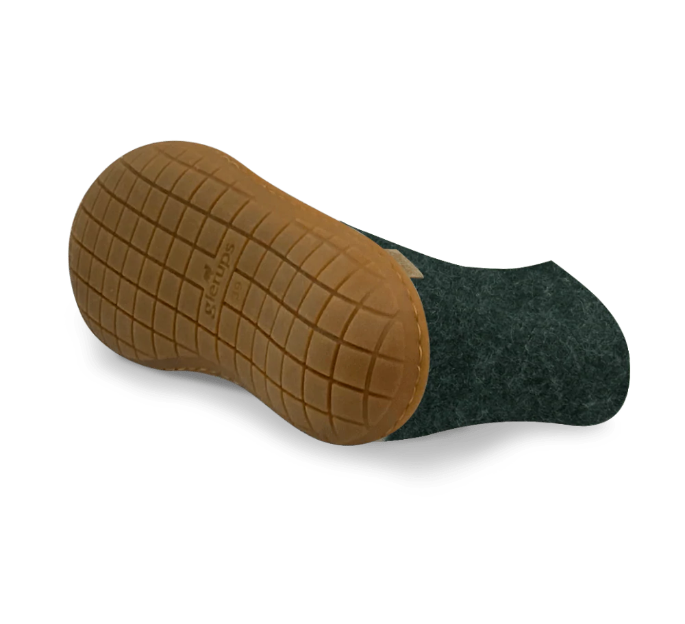 Glerups Unisex Felt Wool Boot with Honey Rubber Sole - Forest