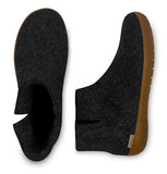 Glerups Unisex Felt Wool Boot with Honey Rubber Sole - Charcoal
