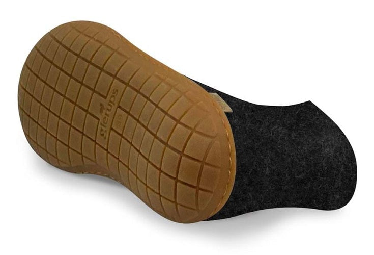 Glerups Unisex Felt Wool Boot with Honey Rubber Sole - Charcoal