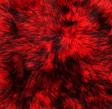 Double Sheepskin Rug - Red with Black Tip