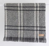 Wool Twill Throw - Grey Window Check - NZ Made