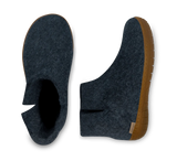 Glerups Unisex Felt Wool Boot with Honey Rubber Sole - Denim