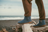Glerups Unisex Felt Wool Boot with Honey Rubber Sole - Denim