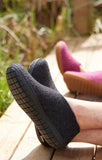 Glerups Unisex Felt Wool Shoe with Black Rubber Sole - Charcoal
