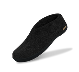 Glerups Unisex Felt Wool Shoe with Black Rubber Sole - Charcoal