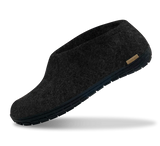 Glerups Unisex Felt Wool Shoe with Black Rubber Sole - Charcoal