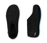 Glerups Unisex Felt Wool Shoe with Black Rubber Sole - Charcoal