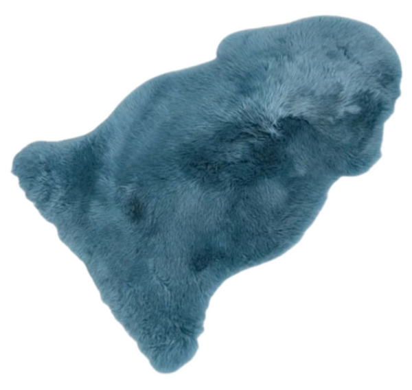 Single Large Sheepskin Rug - Blue | Premium Grade Long Wool – Sheepskin ...