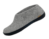 Glerups Unisex Felt Wool Shoe with Black Rubber Sole - Grey