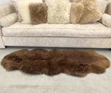 Natural Black Double Sheepskin Rug - NZ Made #22