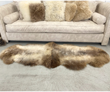 Natural Black Double Sheepskin Rug - NZ Made #27