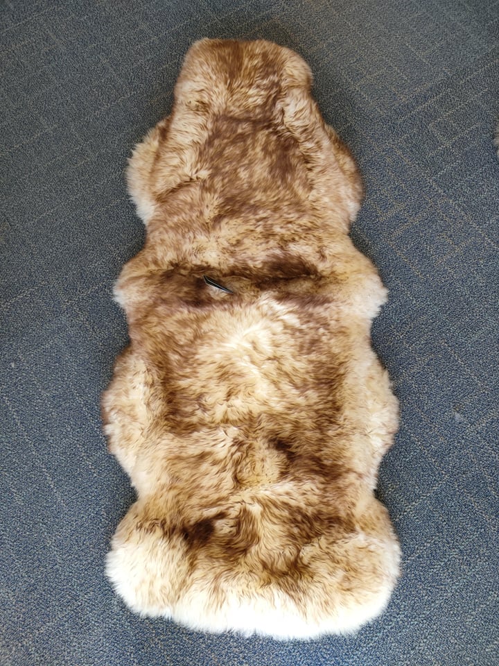 Sheepskin Car Seat Cover - White with Brown Tip - NZ Made
