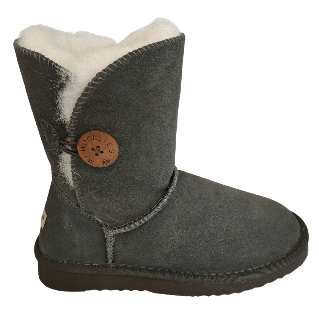 Mi Woolies Ladies Button UGG Boots Chocolate Sizes 5 11