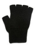Lothlorian Possum & Merino Unisex Fingerless Gloves, Black