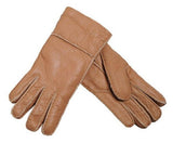 Leather Sheepskin Gloves - Brown