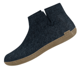 Glerups Unisex Felt Wool Boot with Leather Sole - Charcoal