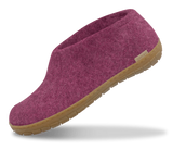 Glerups Unisex Felt Wool Shoe with Rubber Sole - Cranberry
