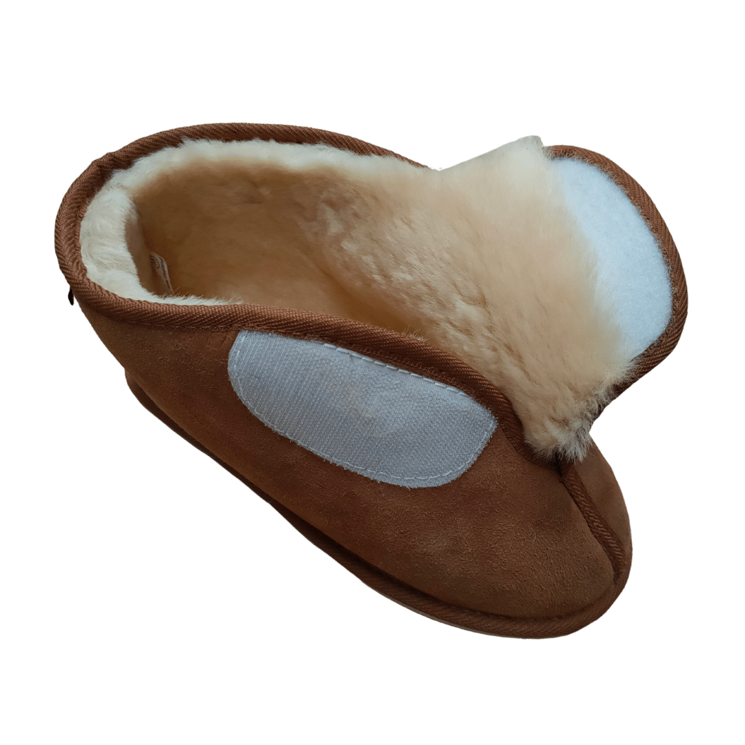 Unisex Finley Medical Sheepskin Slipper With Velcro Strap Sizes 4 13 NZ Made