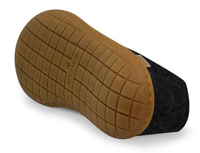 Glerups Unisex Felt Wool Shoe with Rubber Sole - Charcoal