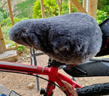 Sheepskin Bicycle Seat Cover - Tourer or Cruiser - Grey - NZ Made