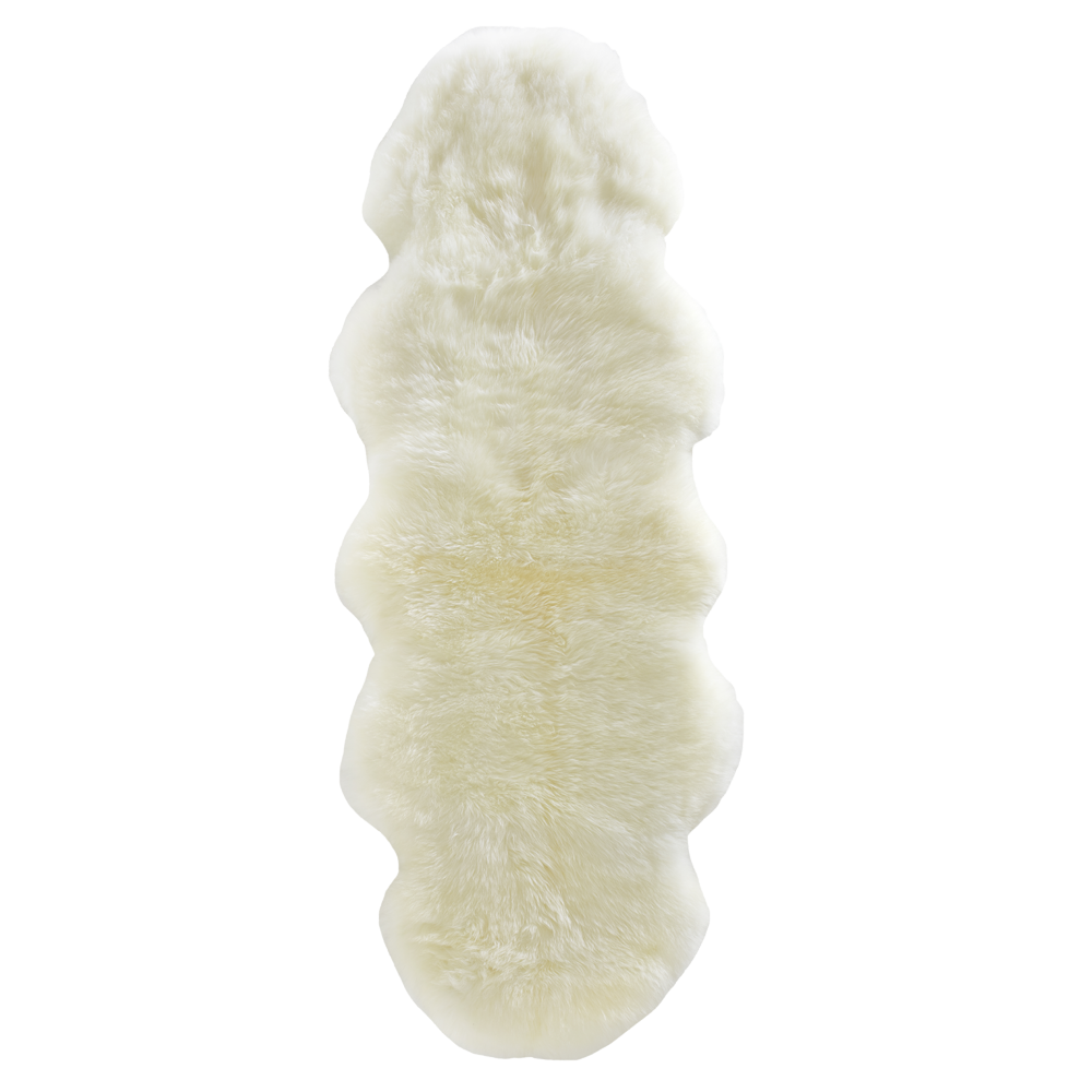 Double Sheepskin Rug Ivory NZ Made Genuine Long Wool Sheepskin